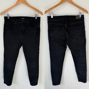 Express Skinny Short Black Mid Rise Jeans (6)